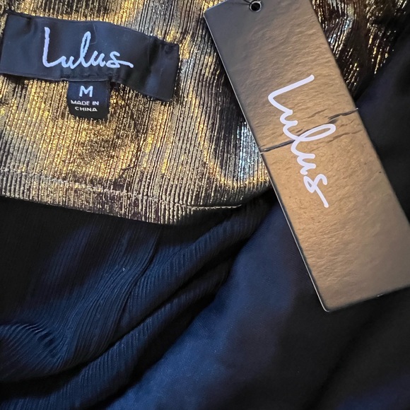 Lulu’s Prize Winner Metallic Gold Halter Mini Dress - Picture 5 of 6